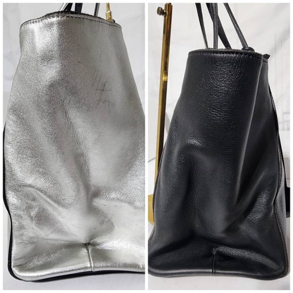 Authentic FENDI Vitello Elite Bi Color 3Jours Tote Argento Black/Silver - Picture 9 of 16